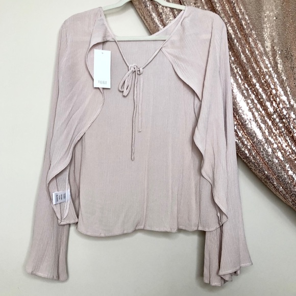 TOBI NWT Nude Rose Open Back Anissa Blouse - Picture 7 of 9